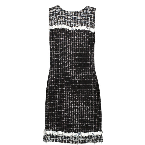 ■2009 Spring Summer Collection シャネルワンピース Chanel Spring 2009 Runway Flower Sequin Tweed Dress - Size