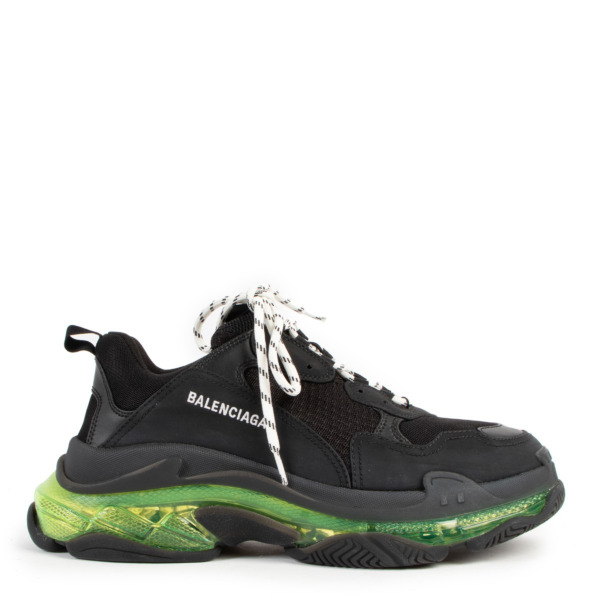 Balenciaga Triple S Black Green Clear Sole Sneakers Size 45 Labellov Buy and Sell Authentic Luxury