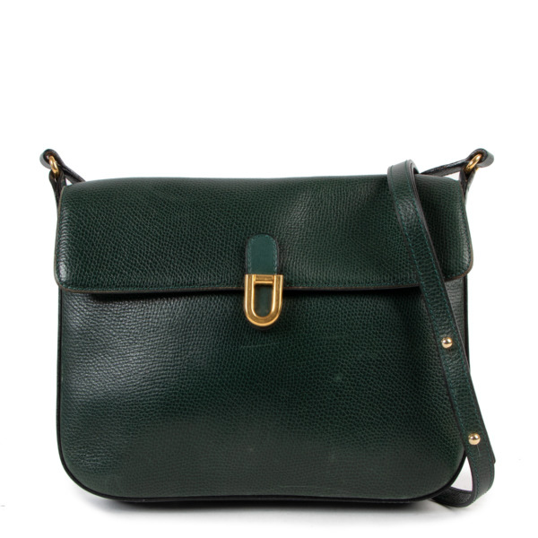 Delvaux Green Leather Vintage Crossbody Bag Labellov Buy and Sell ...