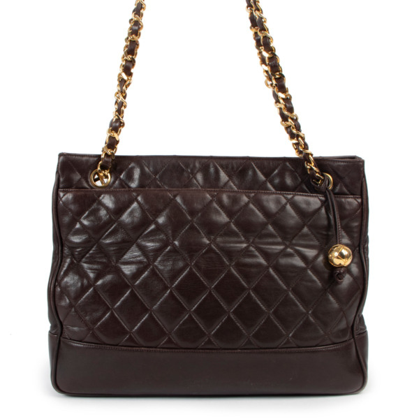 Chanel Vintage Timeless Quilted Lambskin Shopper Tote Bag