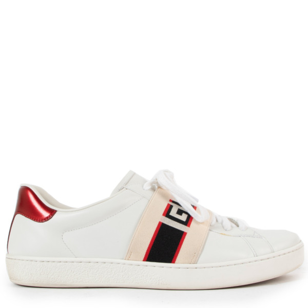 Gucci White Ace Elastic Band Sneakers Size 42 Labellov Buy and Sell Authentic Luxury
