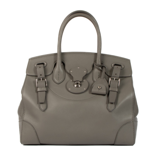 Ralph Lauren Collection Grey Nappa Soft Ricky 33 Bag
