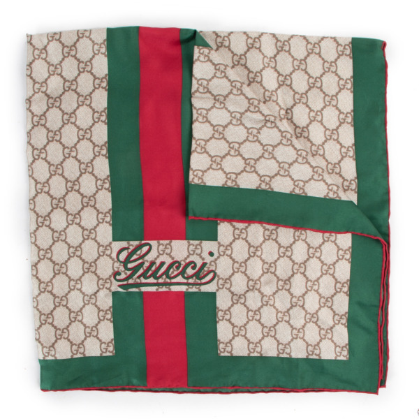 Gucci Monogram Silk Scarf Labellov Buy and Sell Authentic Luxury