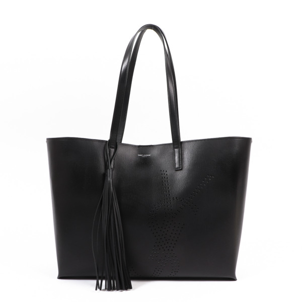 バッグ Yves Saint Laurent LOGO TOTE HAND BAG Yves Saint Laurent Parfums Novelty Tote Bag Black Gold YSL