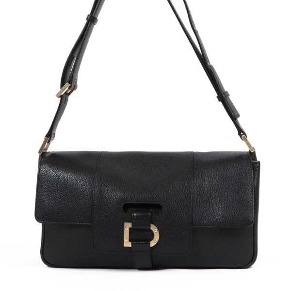 Delvaux Black Le Colette MM Café Leather Shoulder Bag Labellov Buy and ...