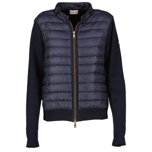 Moncler Blue Padded Cotton Cardigan ○ Labellov ○ Buy and