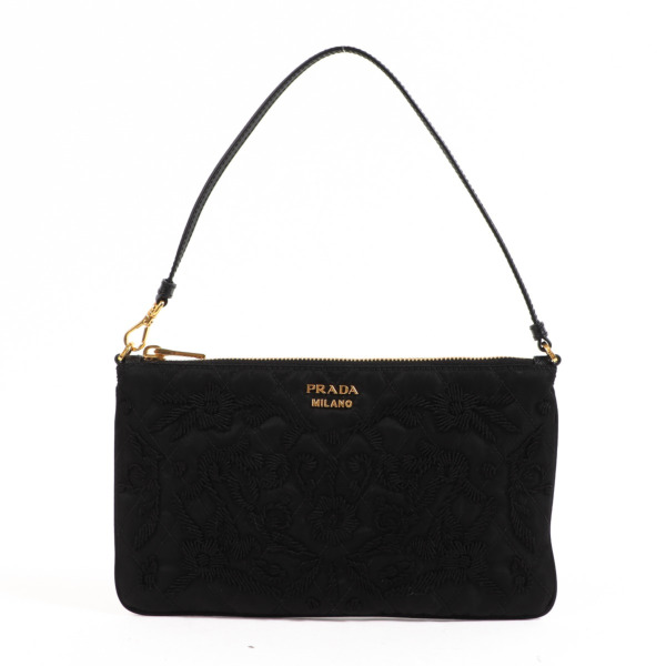 Prada Black Nylon Tessuto Impuntu Nylon Pochette ○ Labellov
