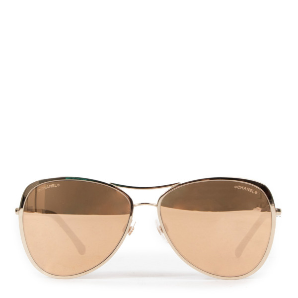 Chanel 4223 Gold Mirrored Pilot Summer Sunglasses Labellov Buy and Sell