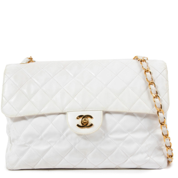 Large white chanel bag shop