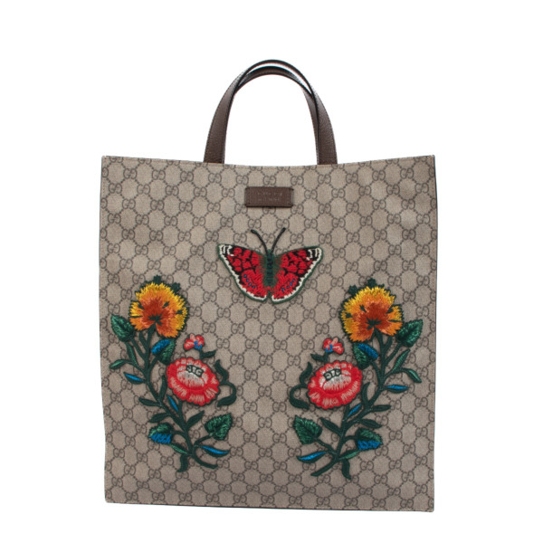 Gucci GG Supreme Embroidery Tote Bag ○ Labellov ○ Buy and