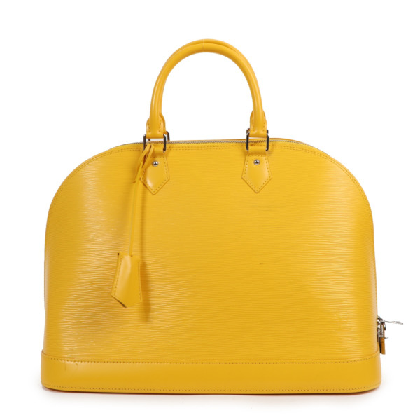 Louis Vuitton イエロー ハンドバッグ Louis Vuitton Alma GM Citron Epi Leather Top Handle Bag