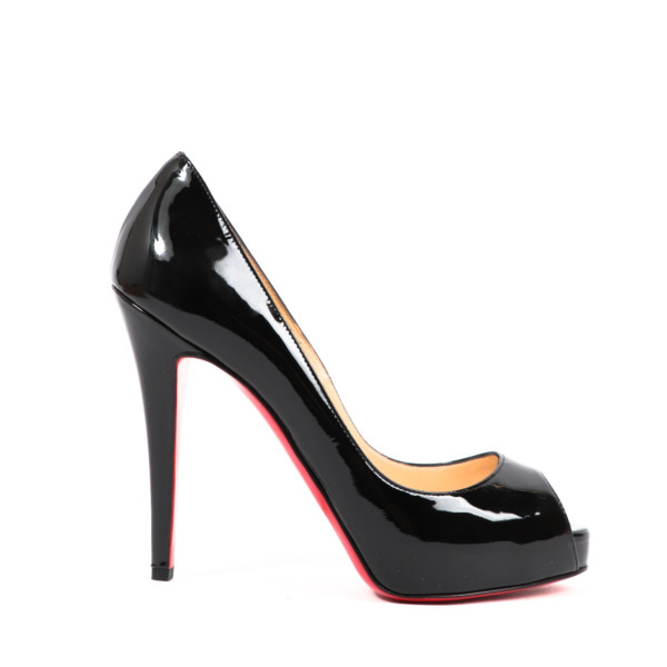 Christian Louboutin Black Patent Very Privé 120 Pumps - Size