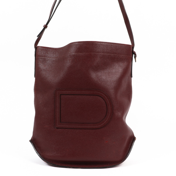 Delvaux Burgundy Leather Pin Vintage Shoulder Bag Labellov Buy and Sell ...