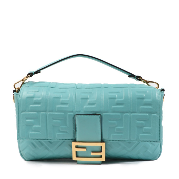 【関税&送料込】Fendi Pastel Green Nappa Leather Baguette Wa FENDI Baguette Nappa Leather Bag Mint Green Shoulder Bag