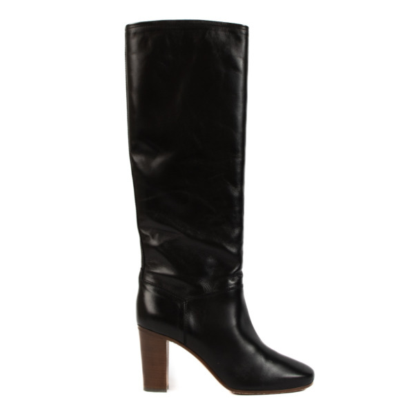 Celine Black Leather High Boots - Size 37 1/2 Labellov Buy and Sell ...