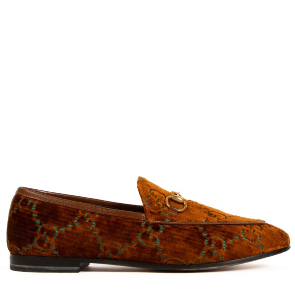 Gucci Brown GG Velvet Jordaan Loafers - size 37,5 ○ Labellov ○ Buy and Sell  Authentic Luxury