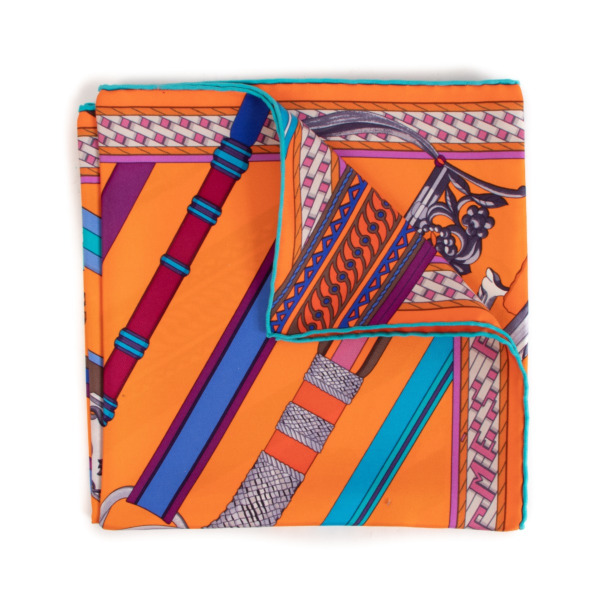 Hermès Orange Scarf Silk Labellov Buy and Sell Authentic Luxury