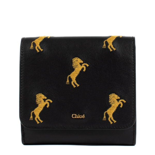 Chloe Black Little Horses Embroidered Wallet Labellov Buy and Sell Authentic Luxury