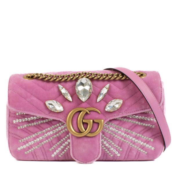 Gucci pink velvet marmont bag clearance