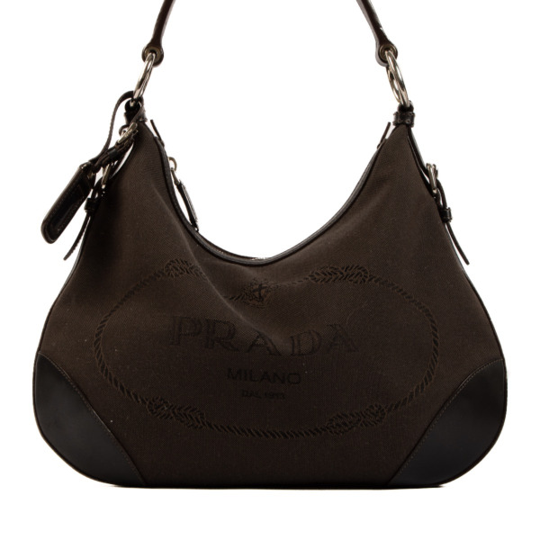 Prada logo jacquard shoulder bag hotsell