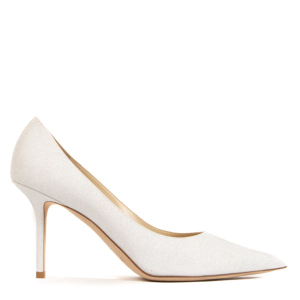 White glitter pumps cheap