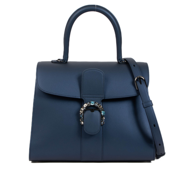 Delvaux Navy Satin Brillant MM Blue Comet Labellov Buy and Sell ...