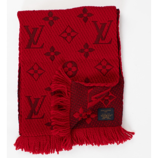 Louis Vuitton Red Logomania Wool Scarf ○ Labellov ○ Buy and Sell