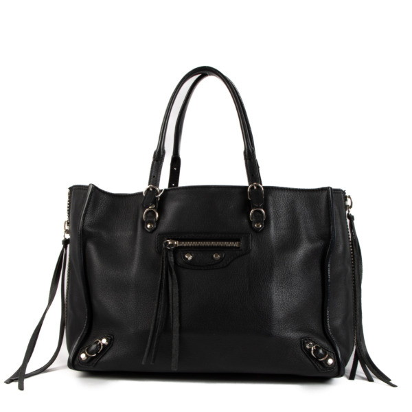 Balenciaga Black/Yellow Zip Around Papier A6 Crossbody Bag