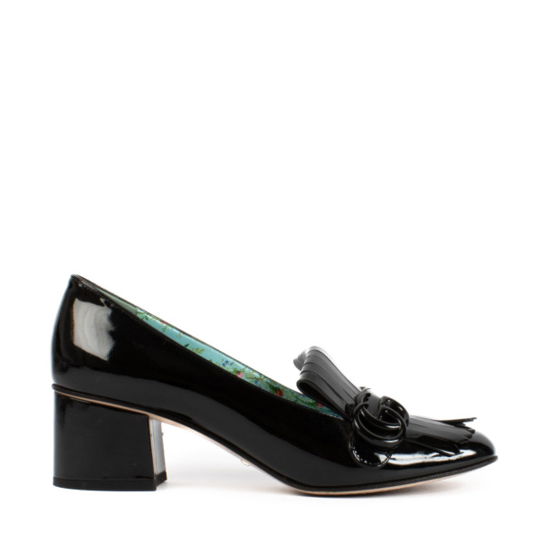 Gucci marmont patent leather pumps 2025