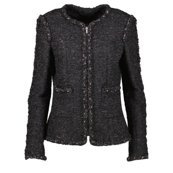 Chanel 14A Paris-Dallas Black Tweed Jacket - Size 38