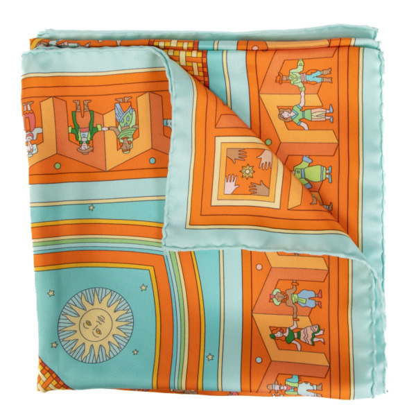 HERMES スカーフ Un Carre sur l'Herbe scarf 90 直営店包装 un-carre-sur-l-herbe-scarf-90-