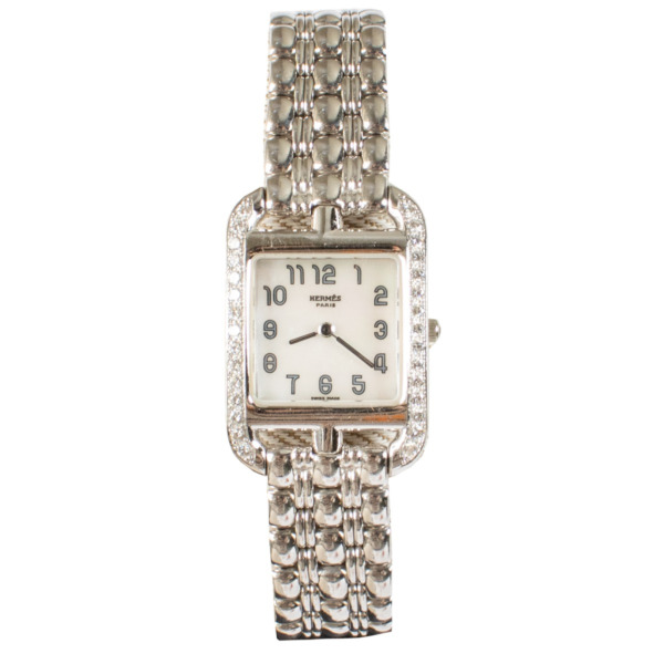ハーモニーセット Hermès 18K White Gold/Diamond Small Cape Cod Watch, 31 mm