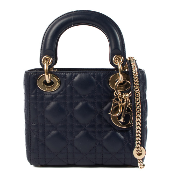 Christian Dior Blue Mini Lady Dior Bag ○ Labellov ○ Buy and Sell