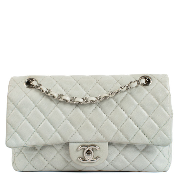 Chanel Baby Blue Caviar Leather Medium Classic Flap Bag