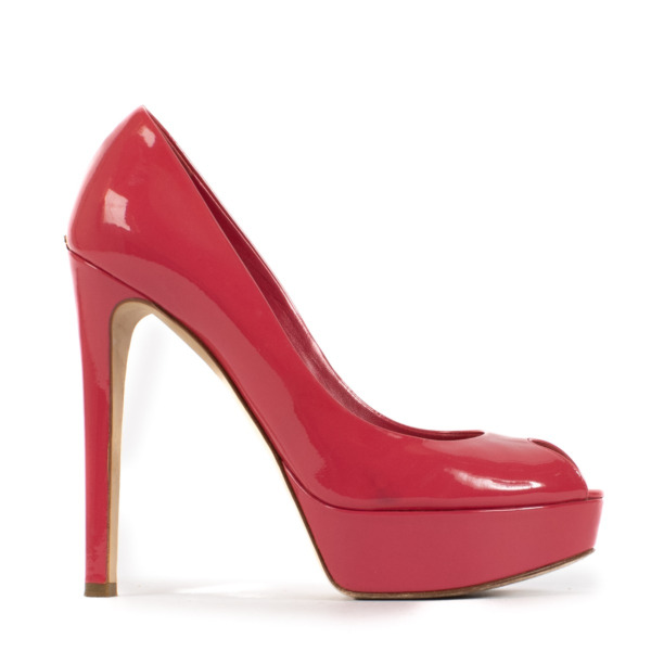 Christian Dior Pink Patent Platform Heels - size 38