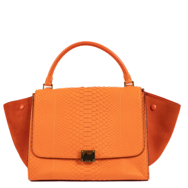 【CELINE】　パイソン　オープントゥ Celine Tri-Color Python/Leather Medium Trapeze Bag | Yoogi's
