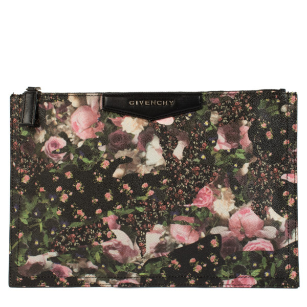 Givenchy Floral Coated Canvas Antigona Zipped Pouch Labellov Buy and Sell Authentic Luxury