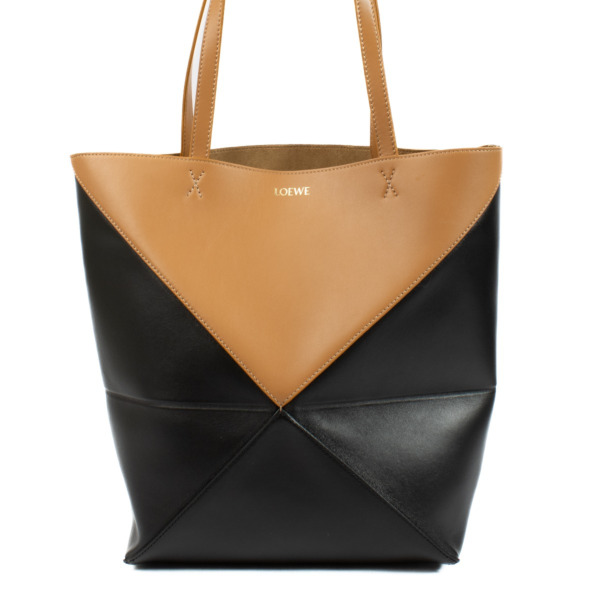 Loewe Warm Desert/Black Puzzle Fold Tote Bag ○ Labellov ○ Buy