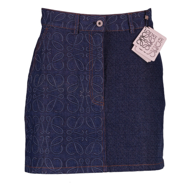 【関税&送料込】Loewe Skirt Loewe Denim Logo Skirt - size 38 ○ Labellov ○ Buy and Sell