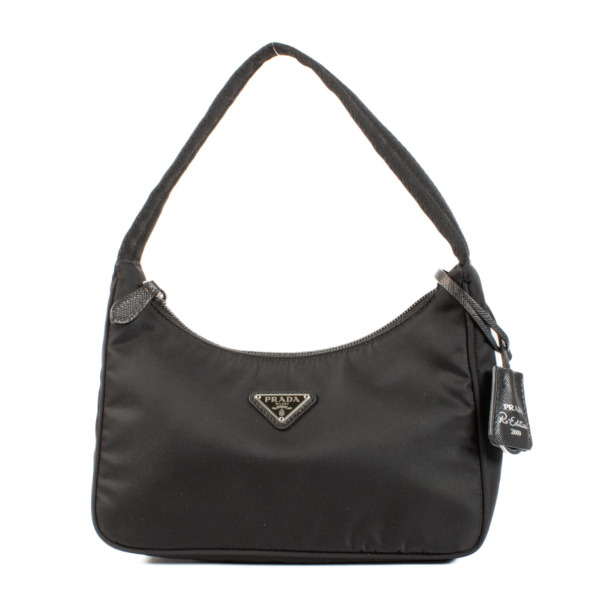 バッグ 00s prada archive leather nylon hand bag PRADA Archive Black nylon handbag Shoulder Bag 00s vintage W