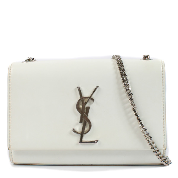 Leather Saint Laurent White Clutch ENVELOPE FLAP Pouch In MIX