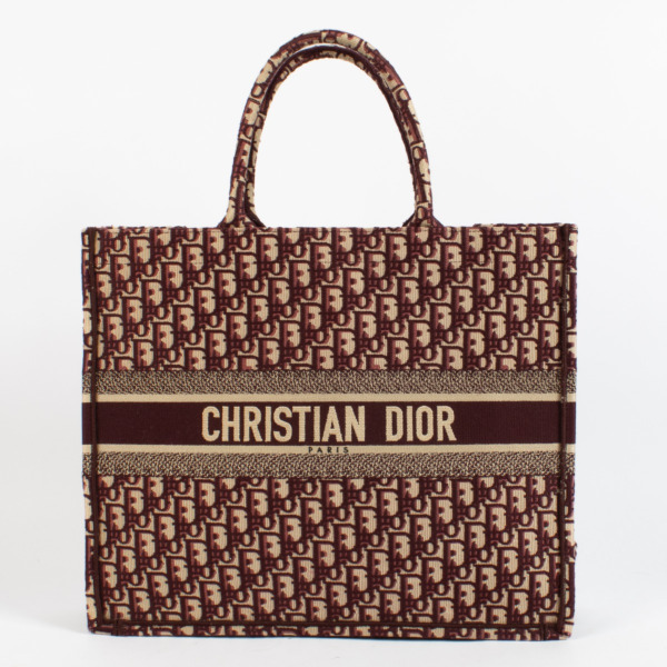 Christian Dior Burgundy Oblique Large Book Tote ○ Labellov