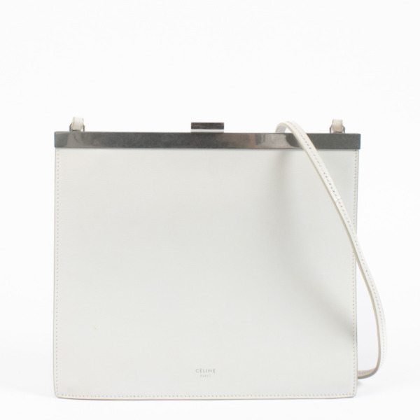 Celine White Leather Mini Clasp Bag ○ Labellov ○ Buy and Sell