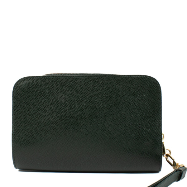 Louis Vuitton Esepia Green Taiga Baikal Pochette ○ Labellov