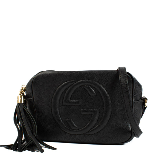 ショルダーバッグ GUCCI CROSSBODY BAGS BLACK Gucci Black Pebbled Leather Soho Chain Shoulder Bag