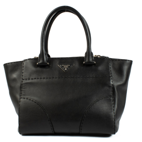 Prada Black City Calf Twin Pocket Handbag ○ Labellov ○ Buy