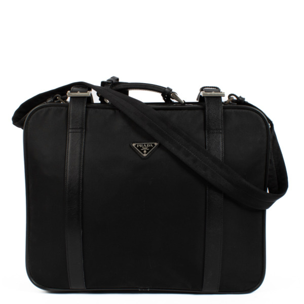 PRADA ブラック キャリーケース　保存袋付き。 美品✨PRADA キャリーケース 三角ロゴ ナイロン ブラック