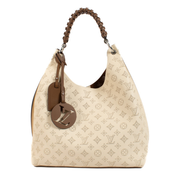Louis Vuitton Creme Mahina Carmel Hobo Bag ○ Labellov ○ Buy and