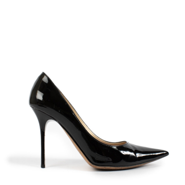 Jimmy Choo 黒 オープントゥヒール 36サイズ Authentic New Jimmy Choo Black/Gold Canvas Open Toe Pumps