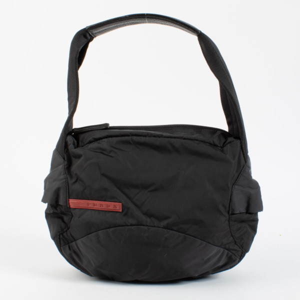 Prada Linea Rossa Black Nylon Shoulder Bag ○ Labellov ○ Buy and